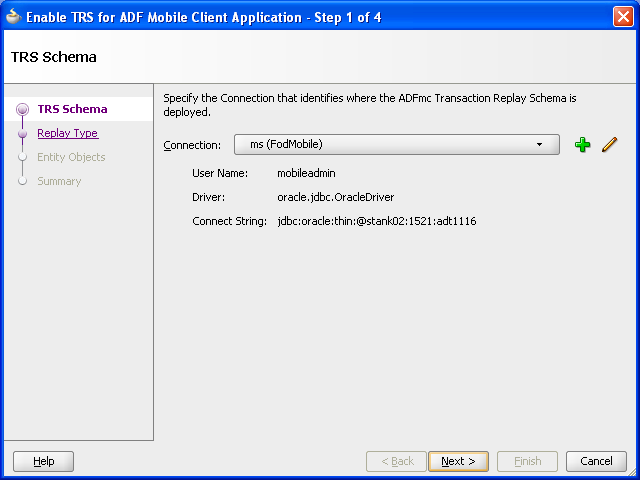 Select the MTRS connection.