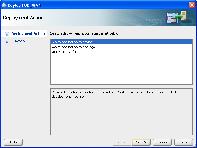 Deploy to package or device.