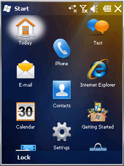 WM device emulator's main screen