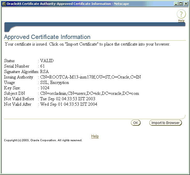 Text description of ssoapprvdcertinf90103.gif follows.
