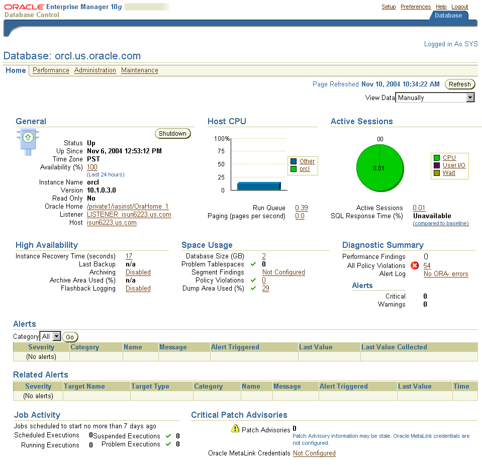Description of db_control_home_page.gif follows