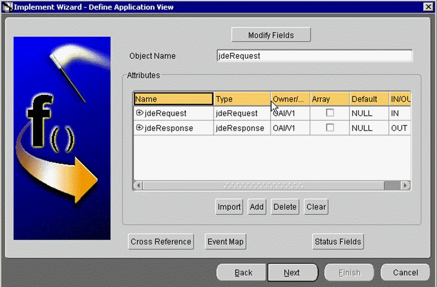 Define Application View dialog box