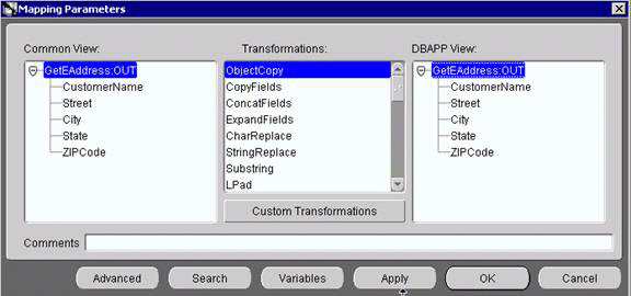 Mapping Parameters dialog box