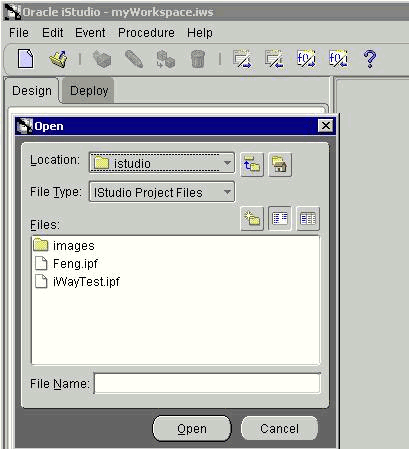 Oracle iStudio with Design tab