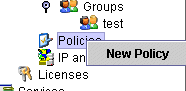 New Policy selected