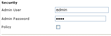 Security settings pane