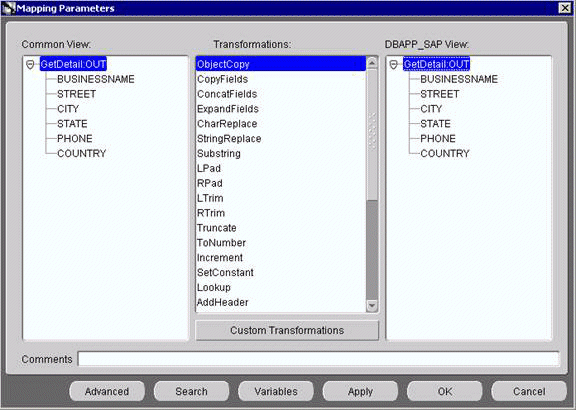 Mapping Parameters - GetDetailOUT