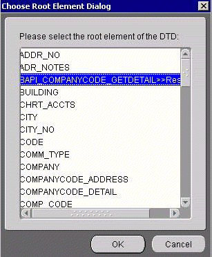 Choose Root Element Dialog