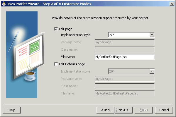 Shows Customize Modes page.