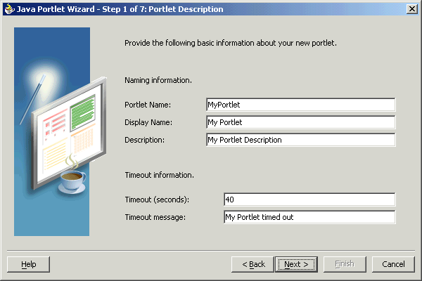 Shows Portlet Description page.