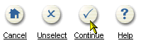 Shows Continue icon in Web Clipping Studio.