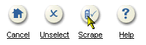 Shows scraping data in Web Clipping Studio.