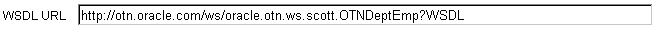 Shows WSDL URL field the Web Services Source tab