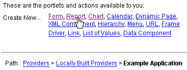 Shows Report link in Portal Navigator