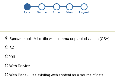 Shows Type tab of OmniPortlet.