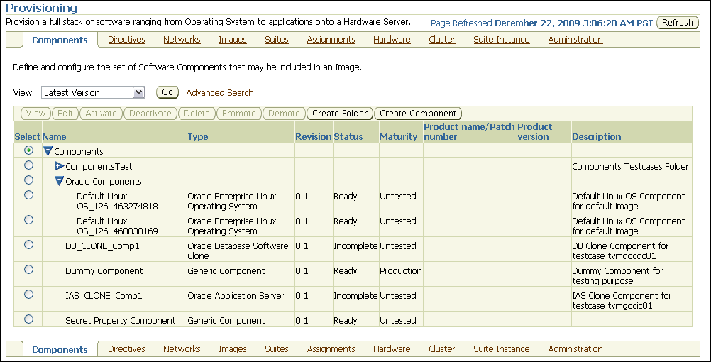 This figure displays the Components tab.