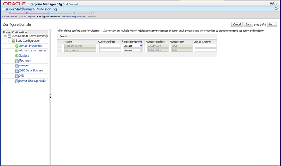 Clusters Page