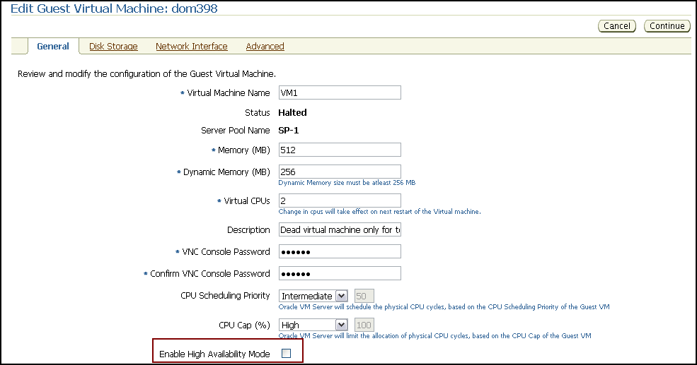 Edit Guest Virtual Machine page