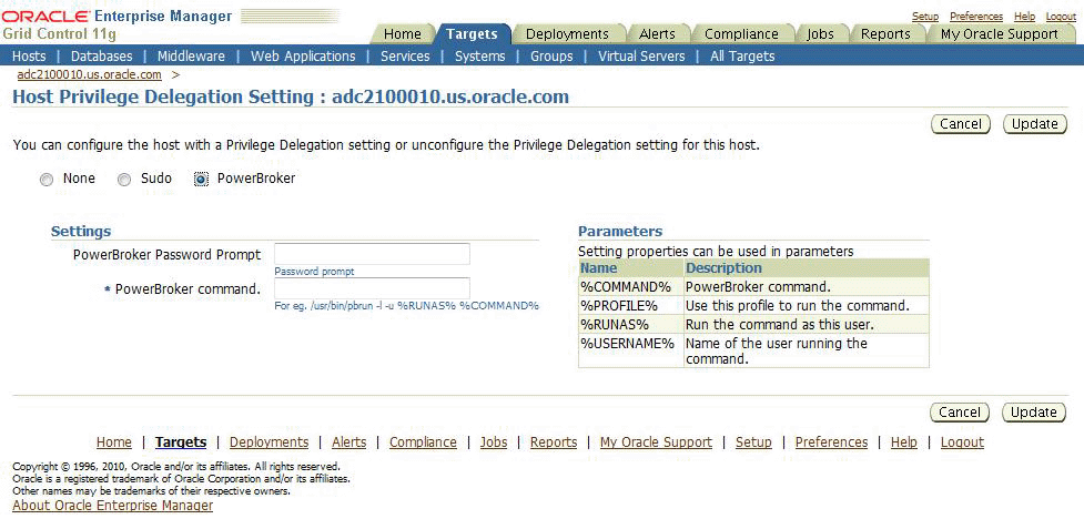 Host Privilege Delegation Setting - PowerBroker