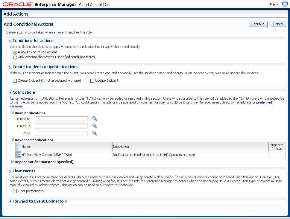 snmp incident rule