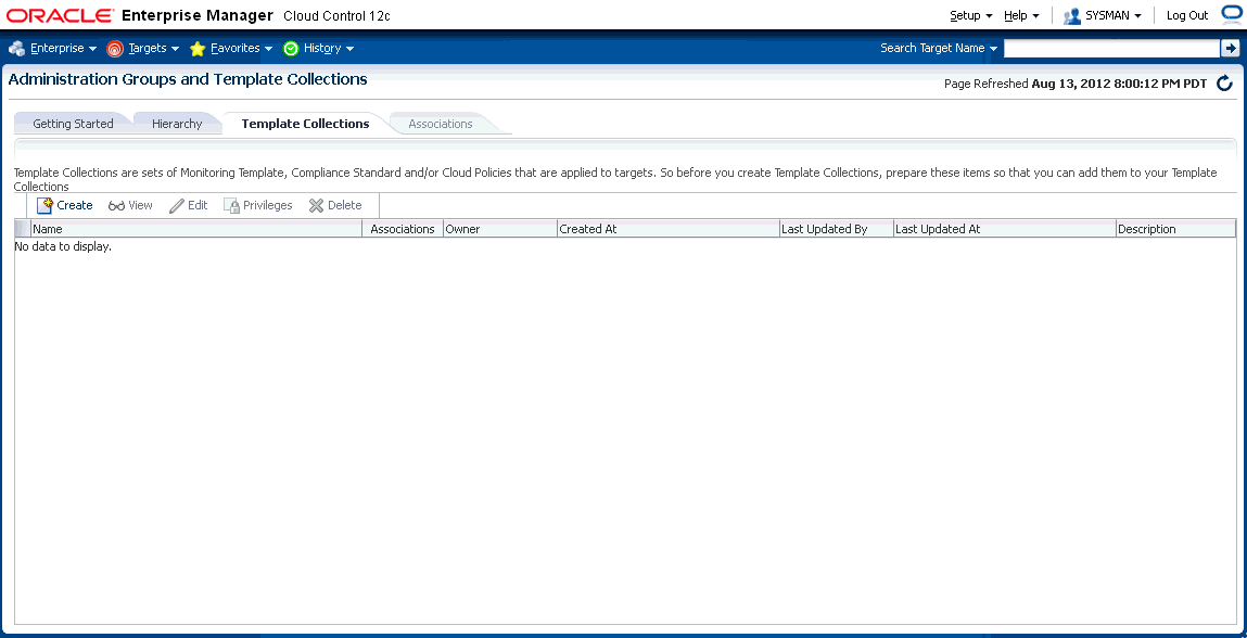 Graphic shows the template collections page