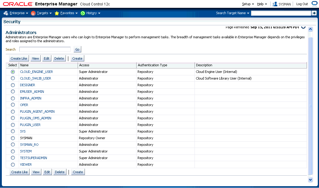Graphic displays the adminstrators page.