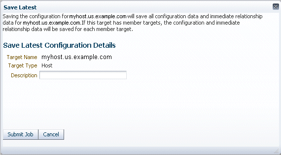 Screenshot of Save Latest window when saving a configuration