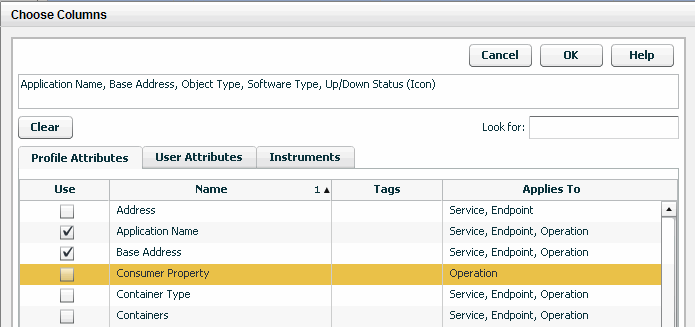 Choose Columns tool . Its use is described in text.