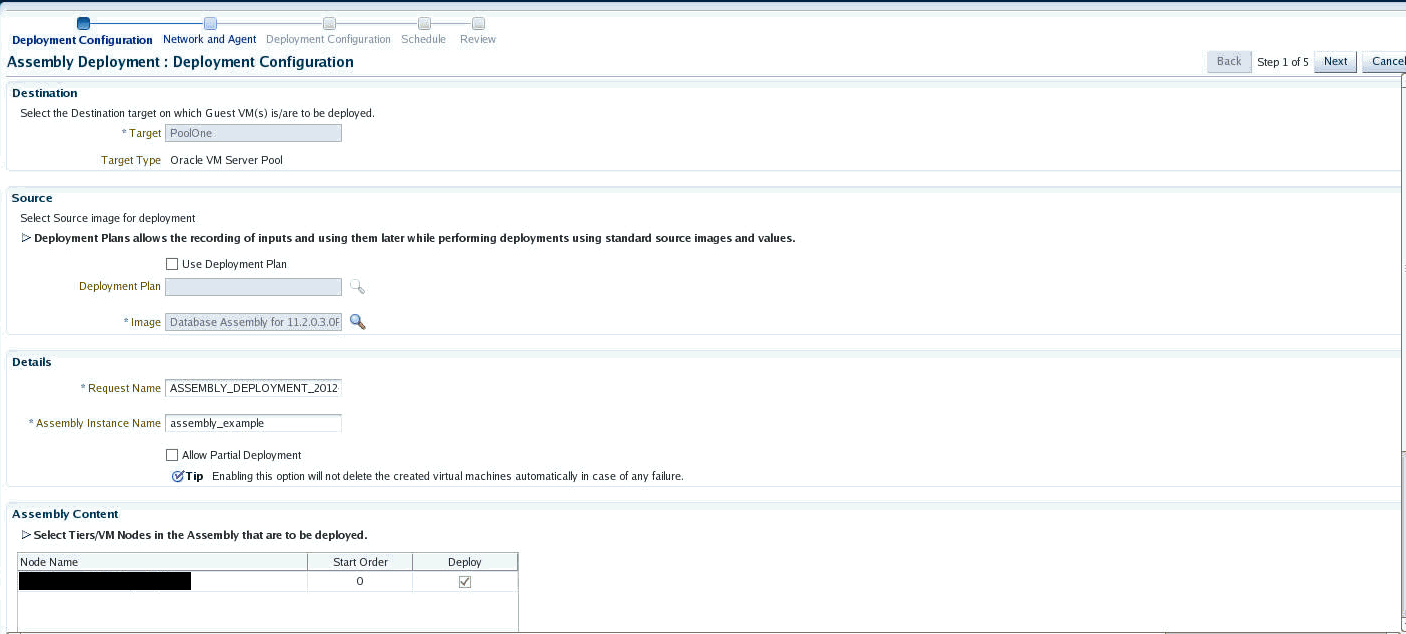 Assembly Deployment > General Configuration