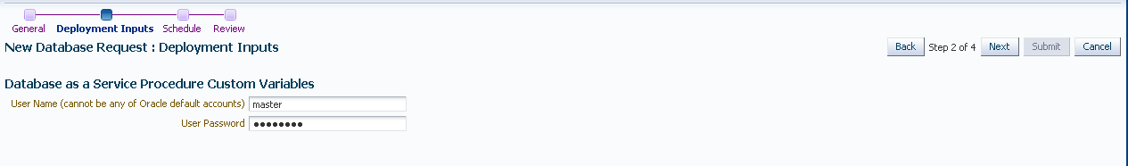 Database Request: Deployment Inputs