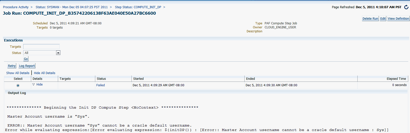 Output Log Page