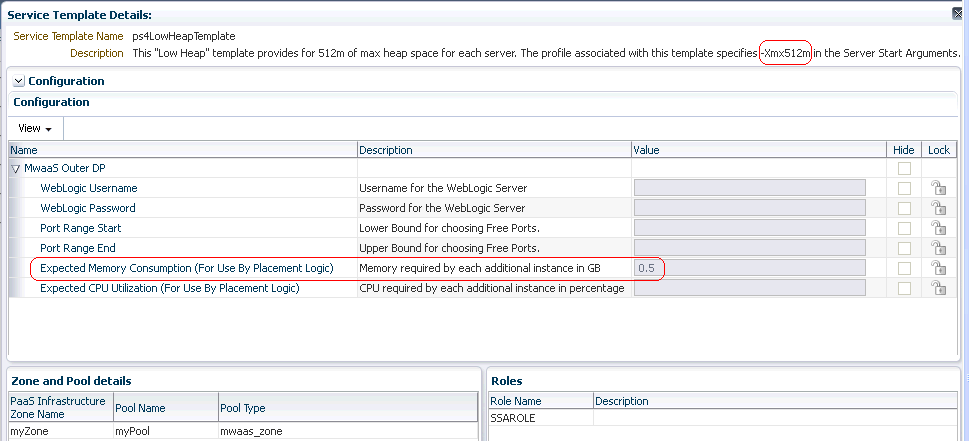 Create Service Template: Configuration