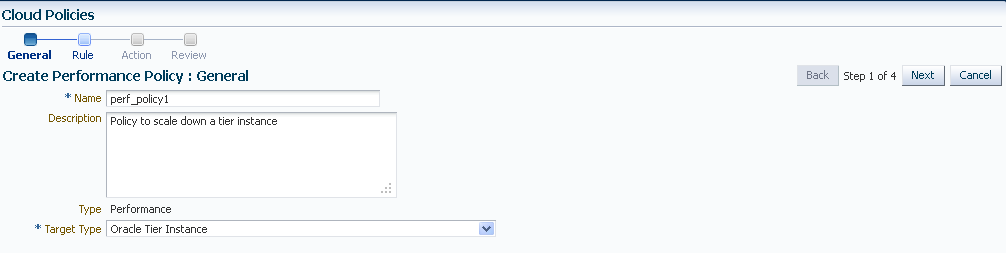 Performance Policy: General Page (Example 1)
