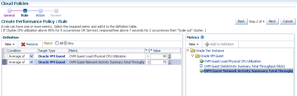 Performance Policy: Rule Page (Example 1)