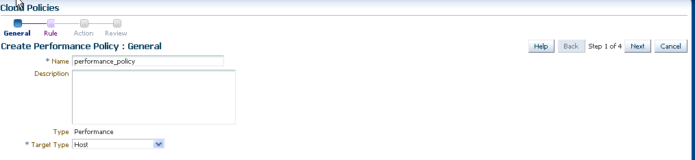 Create Performance Policy: General