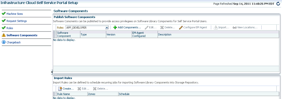 Self Service Portal Setup > Software Components