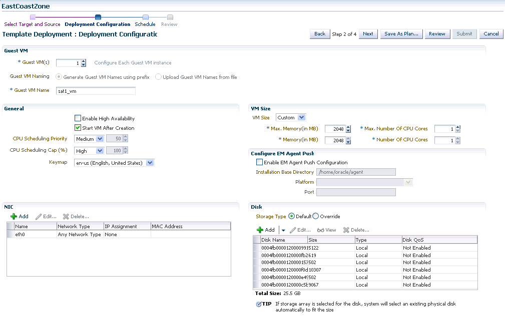 Template Deployment - General Configuration