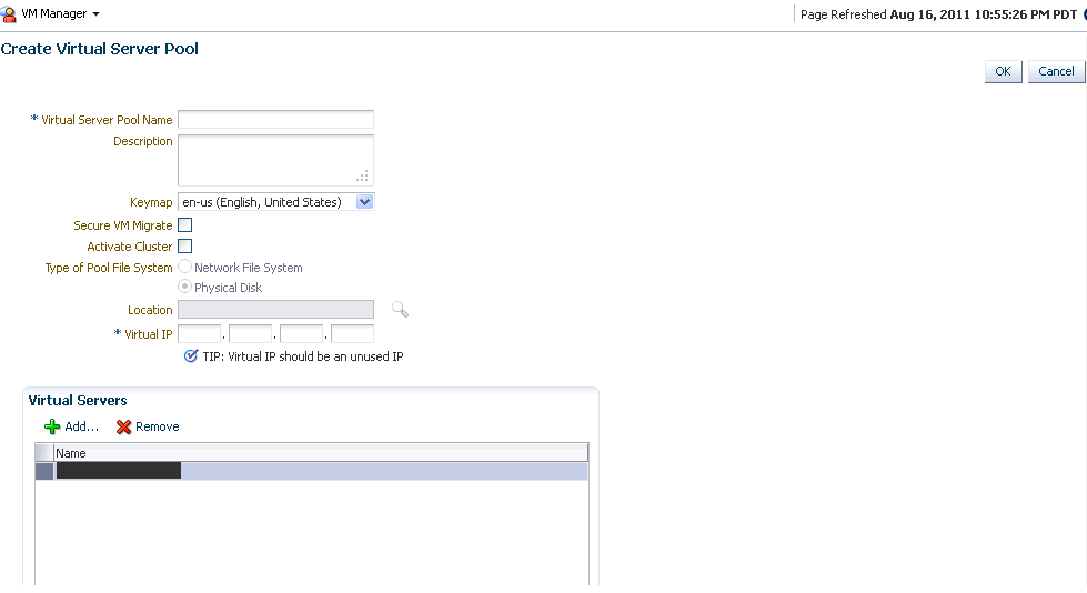 Create Virtual Server Pools