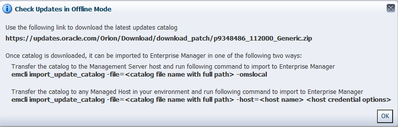 check updates offline popup