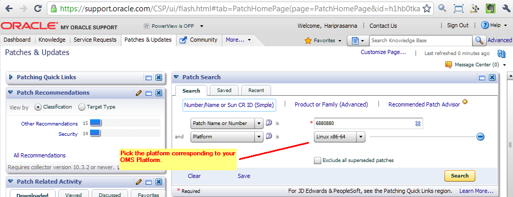 correct opatch