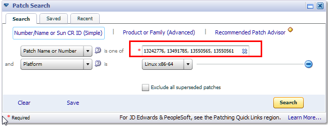 patch search screen