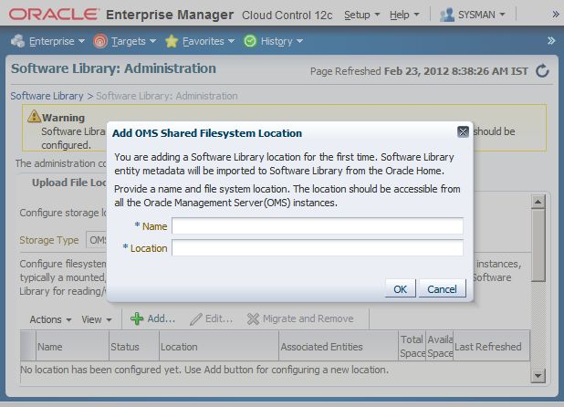 shared filesystem location