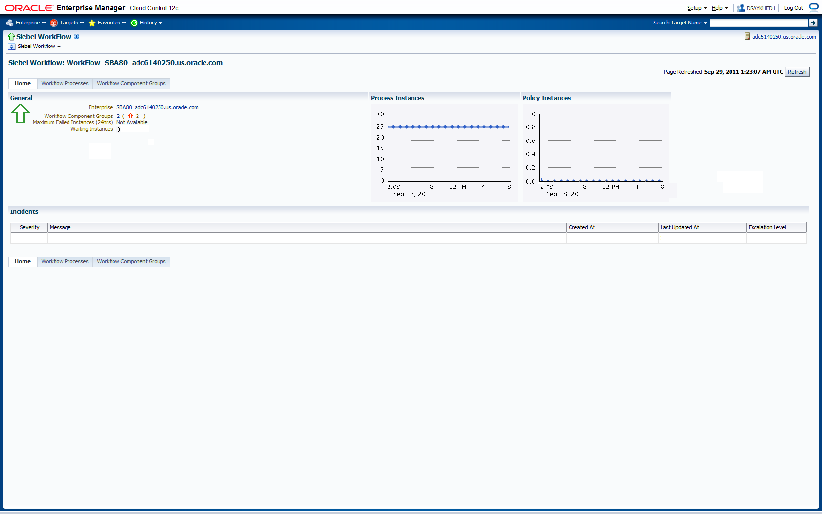 Graphic shows sample data on Siebel Workflow page.