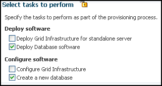 Tasks to perform section