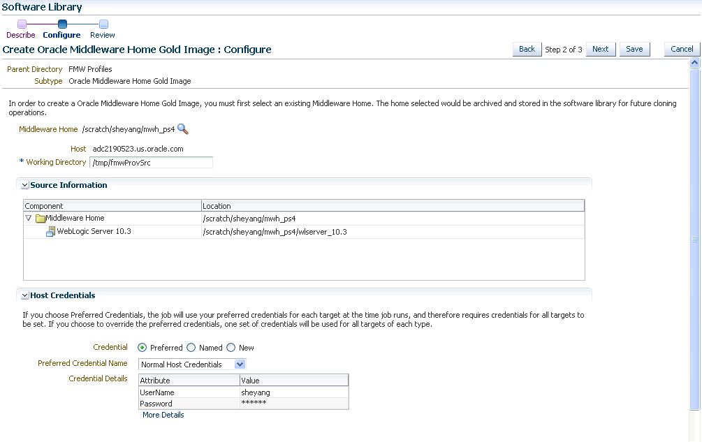 Create Oracle Middleware Home Gold Image: Configure