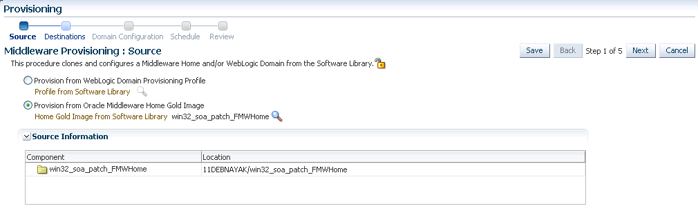 Middleware Provisioning (Gold Image): Source