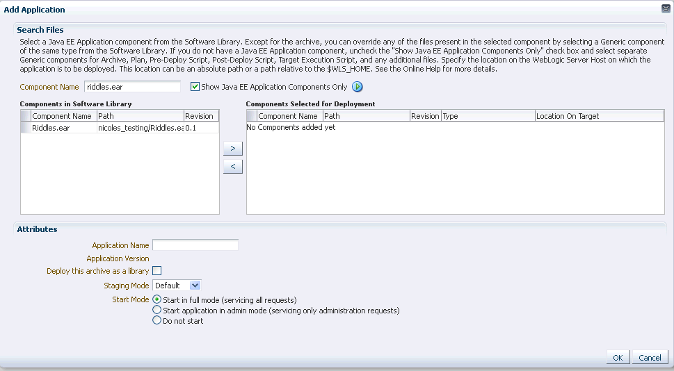 Deploy / Undeploy Java EE Applications: Add Applications