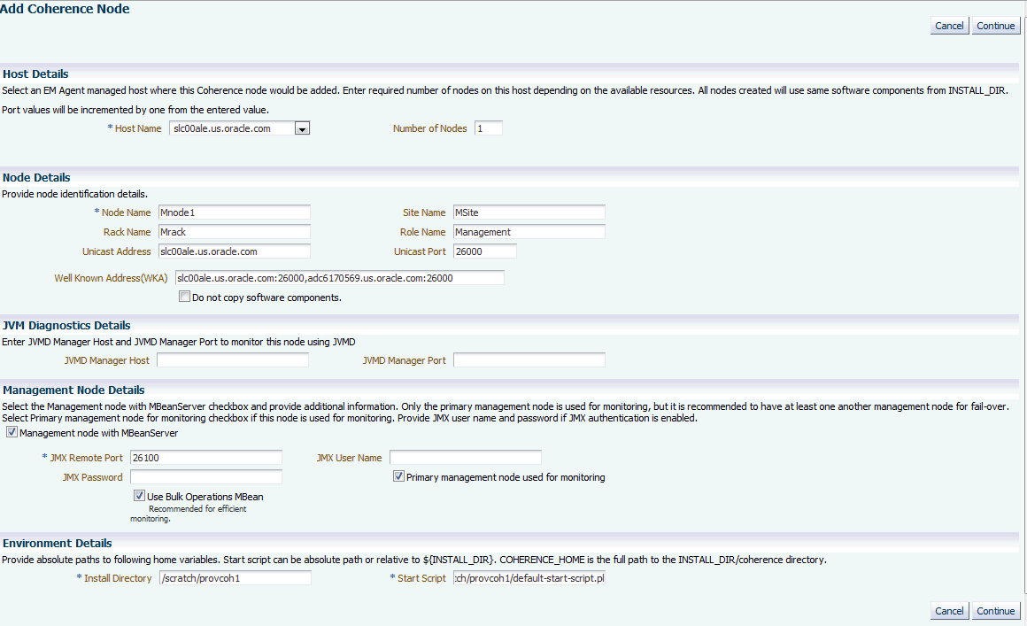 Add Coherence Node Page