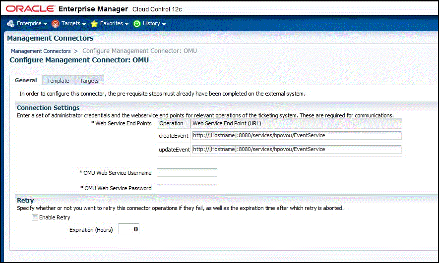 Shows General tab contents of config management page.