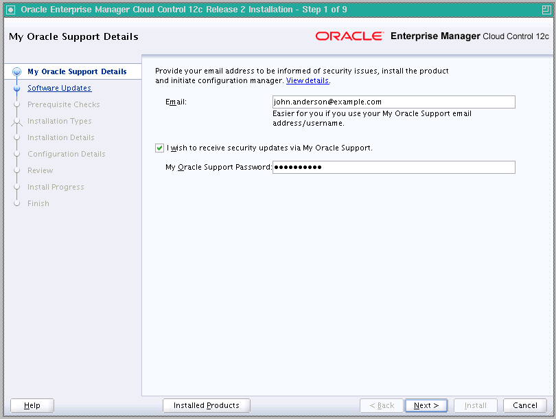 My Oracle Support Details Screen